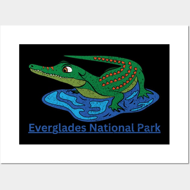 Everglades National Park Vintage Alligator Wall Art by Artistic Design